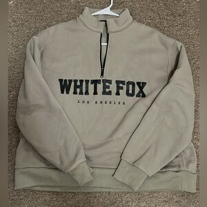 White Fox Boutique Beige quarter zip Sweatshirt size (S/M)